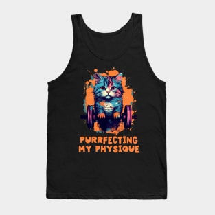 Gym, Workout or Fitness Gift Funny Cat in a Gym Tank Top